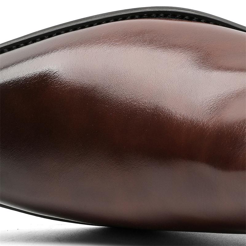 Реальная съемка Классические ботинки челси для мужских Черные Коричневые Заостренные Увеличивающие рост Туфли Повседневные для вечеринки Банкета Свадьбы