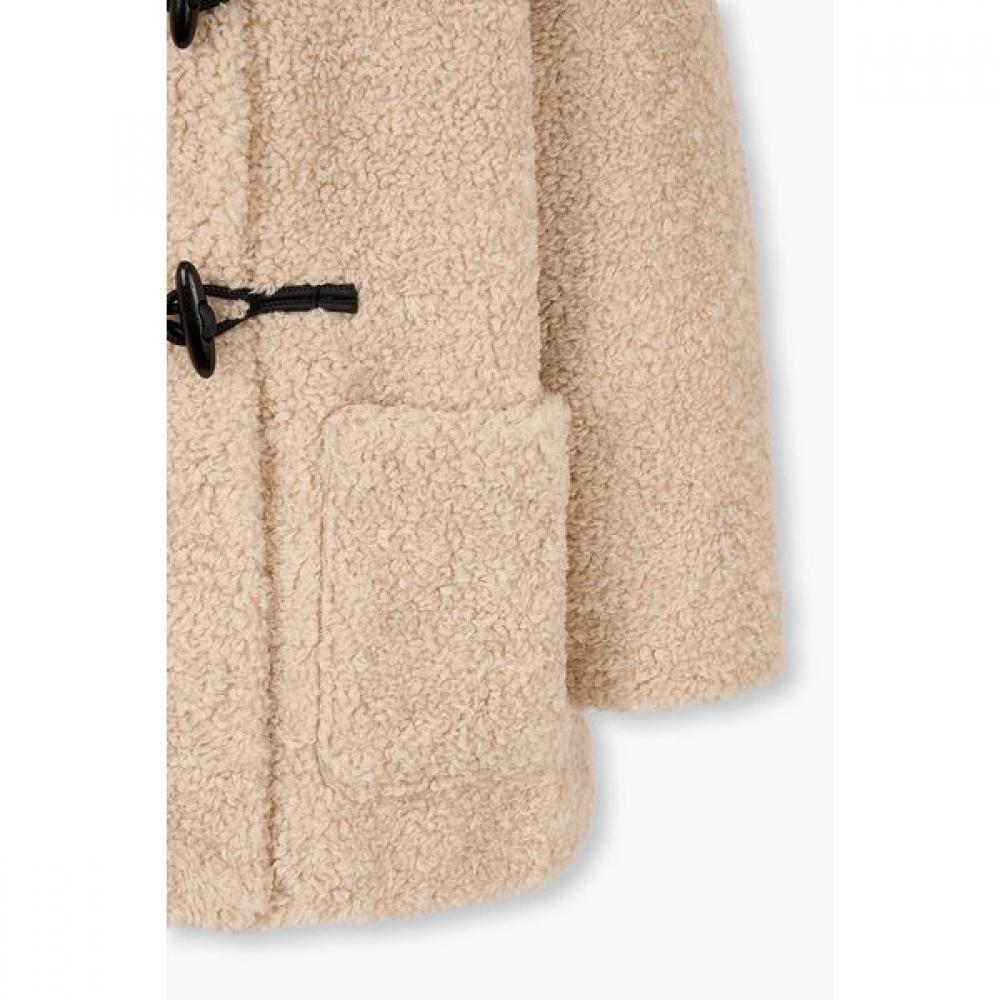 Studio Tomboy Toggle Button Synthetic Fur Coat 9176461983b