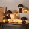 Solid Creative Ins Wood Mushroom Nightlight Bedside Decoration Beech Led Lamp