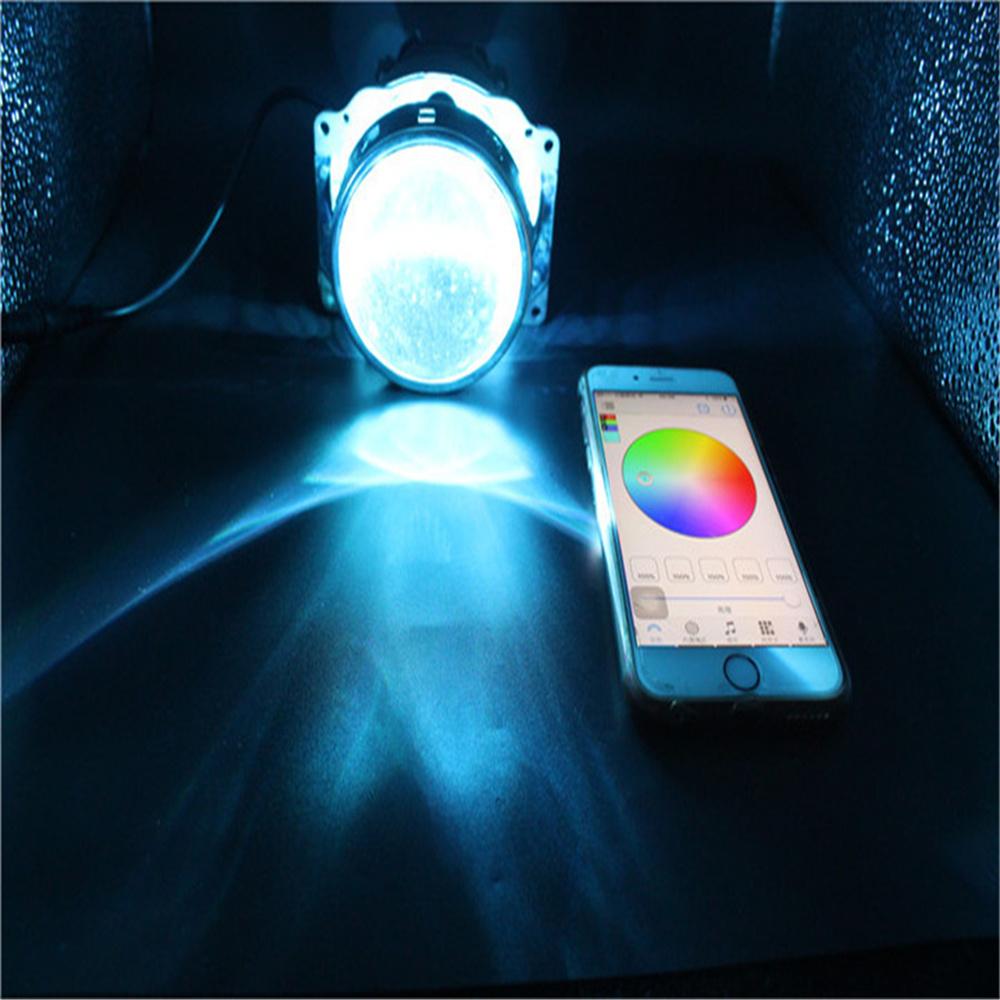 Пара RGB светодиодных дьявольских глаз, глаз демона, проектор для автомобильной фары, управление по Bluetooth