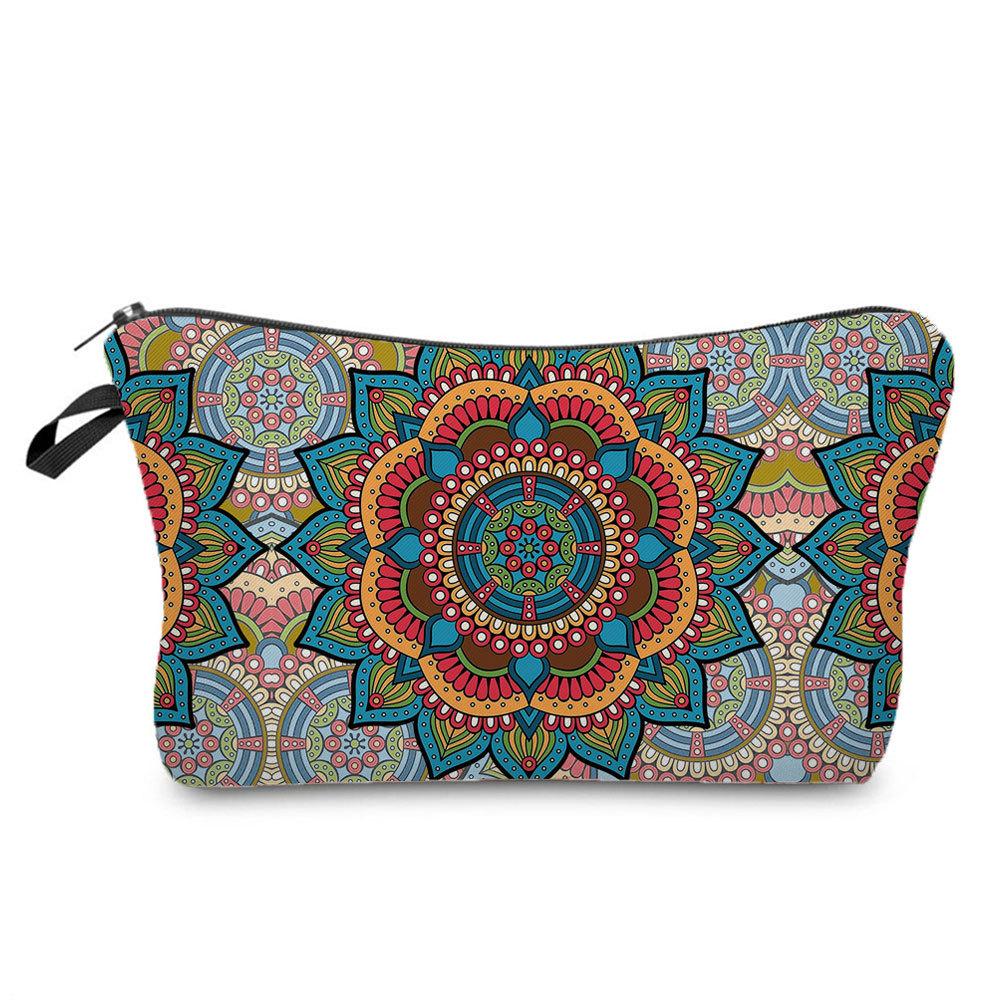 Женская косметичка с принтом цветка дурмана, органайзер для туалетных принадлежностей, дорожный футляр 6671