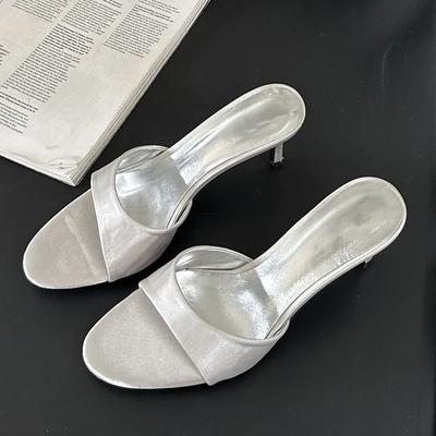Eilyken Женские тапочки Лаконичные Тонкий Низкий каблук Вечеринка Стриптизерша Платье Женская обувь Летние Мюли Шлепанцы Zapatos Mujer