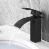 Bathroom Basin Faucet Waterfall Deck Mounted Cold and Hot Water Mixer Tap