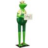Large frog figure metal frog with lieblings platz plaque