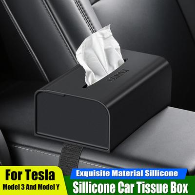 Скрытое извлечение бумаги, применимое к Tesla Model Y Model 3 Car Tissue Box Silica Gel Paper Drawer Car Interior Products Car