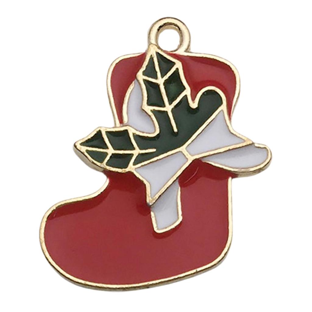 Set of 50 Christmas Oil Drop Pendants: Cute Santa, Snowman, Tree DIY Jewelry Accessories