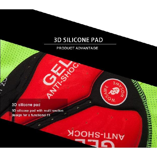 WOSAWE Men's Cycling Shorts Loose Fit with Inner Gel Pad Shockproof Padded Shorts MTB Mountain Bike Shorts Riding Short Trouser