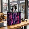 Purple Pink Print Tote Bag Fashion Large Capacity Casual Daily Carry Handbag for Women Shopping Travel Outdoor Use