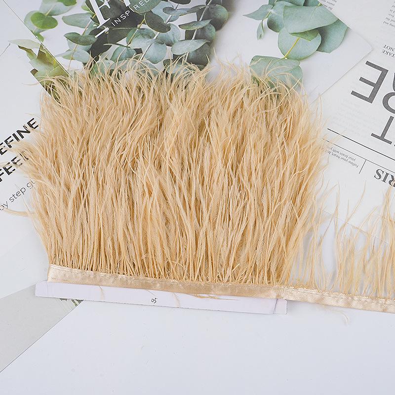 8-10Cm Ostrich Feather Wedding Dress Diy Performance Clothing Accessories Feather Tassel Including Webbing