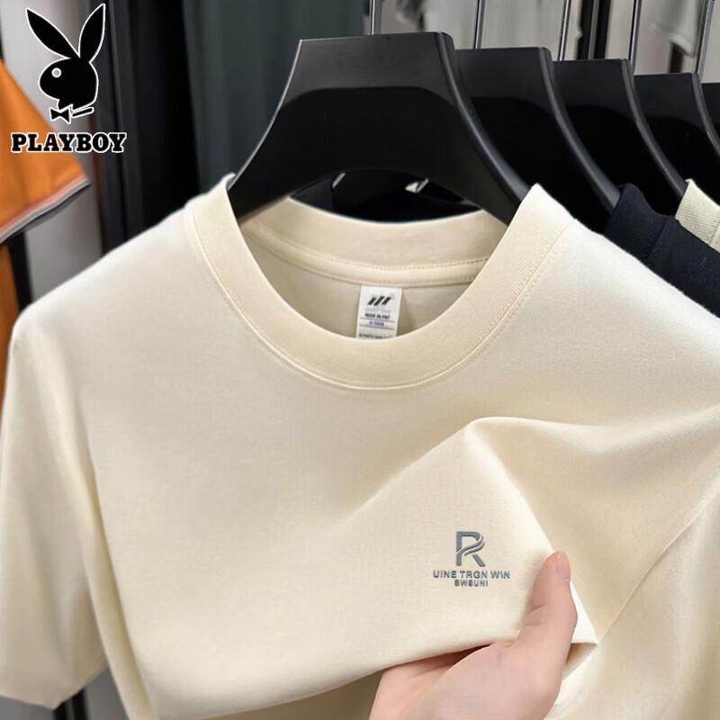 PLAYBOY Мужская футболка с коротким рукавом из 100% хлопка