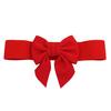 Women Elegant Large Bowknot Elastic Belt Dress Decorative Versatile Wide Belt Elastic Waistband Decoration