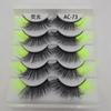 5 пар/лоток, натуральный объем, цветные ресницы, длинные, макияж, вечерние ресницы, фестиваль