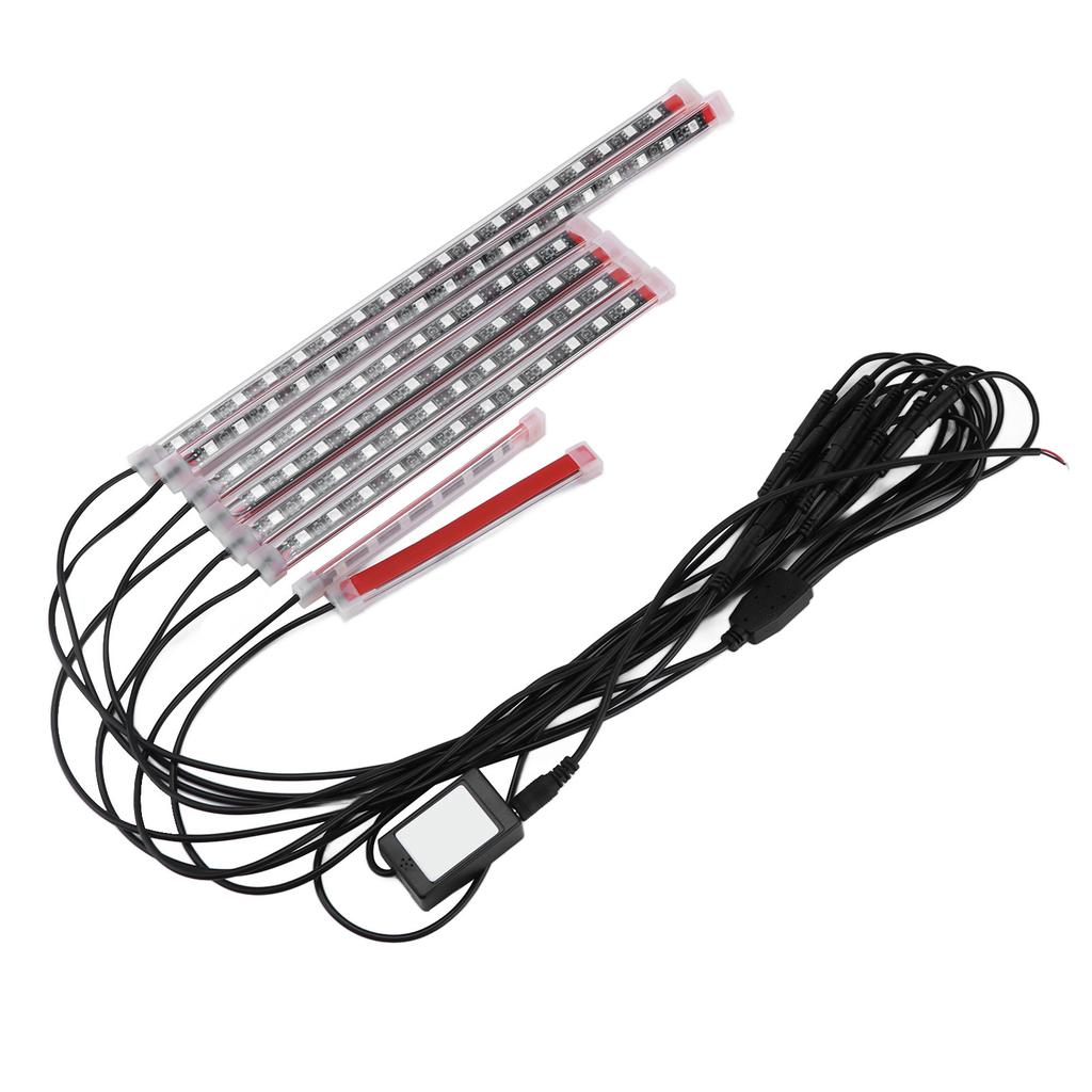 Мотоциклетная RGB подсветка салона, управление через приложение, Bluetooth пульт, 12 В, 8 светодиодных лент, модификация