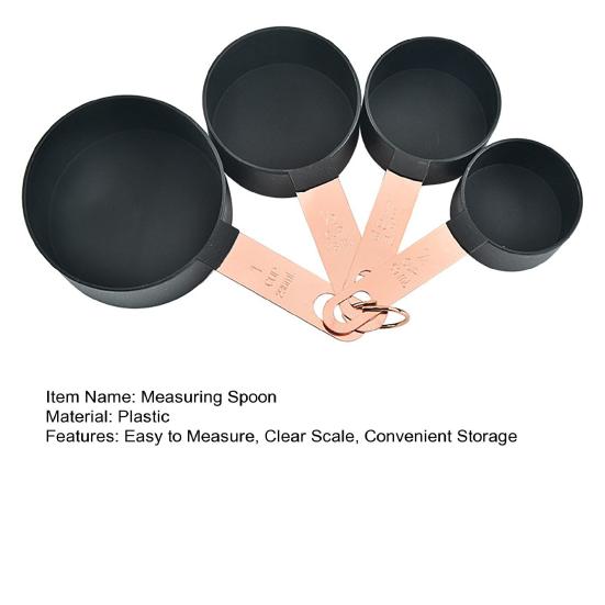 4 шт. мерная ложка с прозрачной шкалой и кольцом-пряжкой, удобная ручка, пластиковый мерный совочек для еды, набор кухонных гаджетов для дома
