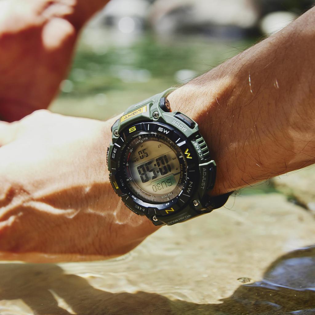 Солнечные часы Casio Pro Trek Climber Line, Сделаны из биомассы, PRG-340-3JF, Мужские хаки, Оригинальный японский продукт