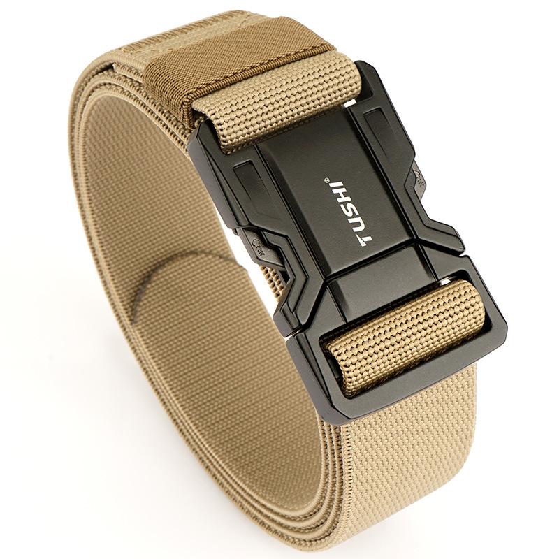 Новый мужской ремень для поездок на работу с автоматической пряжкой из нейлона, универсальный двухслойный толстый ремень для отдыха на природе