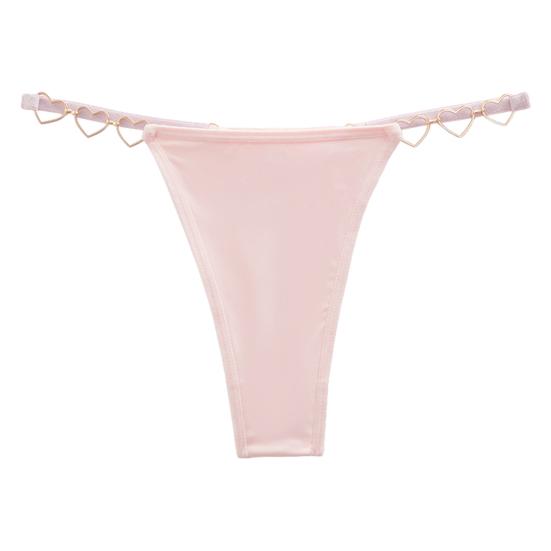 Женские трусики однотонные с украшением в виде сердца и кольца, с заниженной талией, бесшовные эластичные трусы