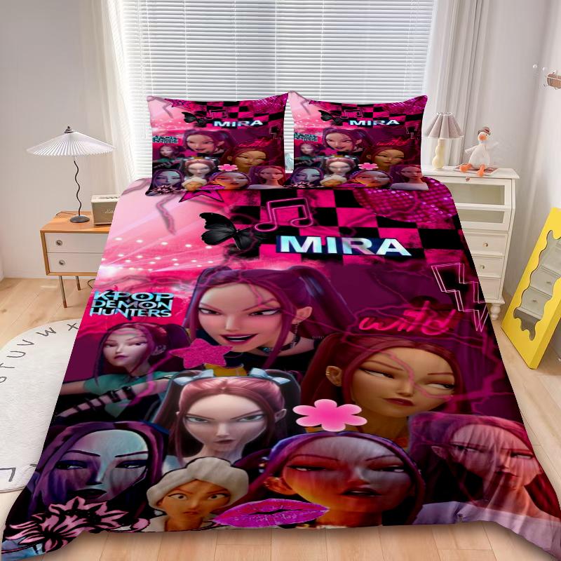 Kids D-Demon H-Hunters Duvet Cover Set K-pop Bedding Set Comforter Cover Twin King with Pillocase Children Gifts Decor