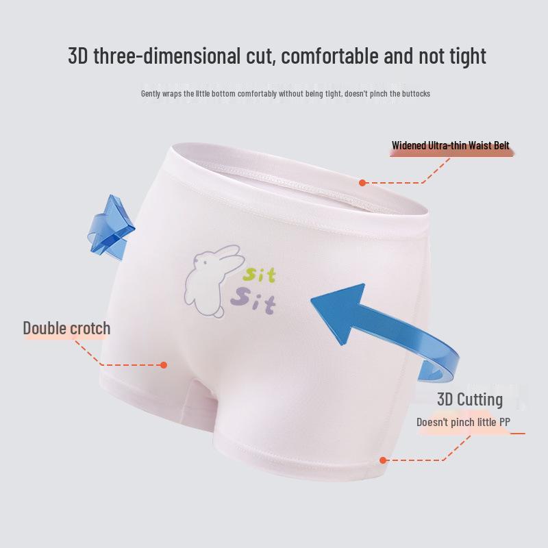 Антибактериальные хлопковые боксеры для девочек - Дизайн с плоскими штанинами без сдавливания для детей