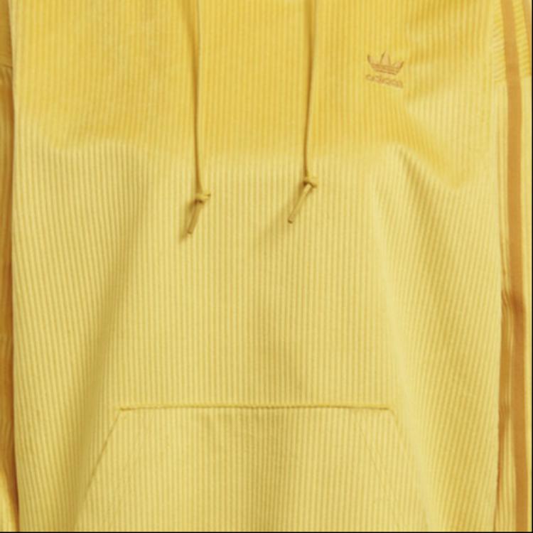 Adidas Оригинальная однотонная повседневная толстовка с капюшоном и длинными рукавами для женщин, цвет желтый GU0809