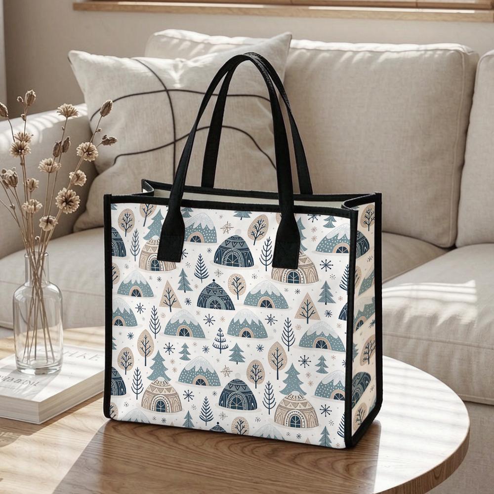 Winter Pattern Tote Bag for Daily Use