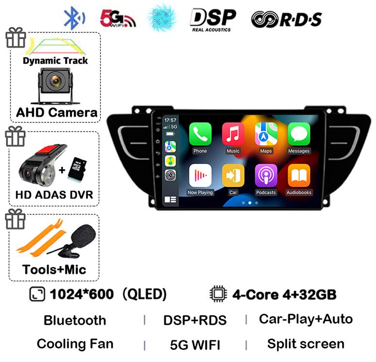 Android 14 Carplay Auto для Geely Atlas NL-3 2016 2017 2018 2019 2020 Автомобильный радиоприемник Мультимедиа Видеоплеер Навигация GPS Стерео
