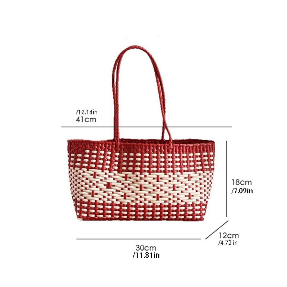 Vacation Style Weave Bag Hollow Out Plastic Handbag Trendy PVC Vegetable Basket Bag Shopping