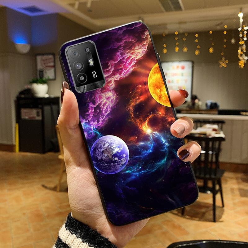 Чехол для телефона «Луна, звезды, космический астронавт» для OPPO A54 A74 A94 A53S A9 A5 A15 A16 A91 A96 A76 Reno8 8Pro Reno2 Z