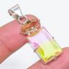 Bi-Color Tourmaline Handmade 925 Sterling Silver Jewelry Pendant 1.77" b9E10