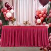 6FT Table Skirt for Rectangle Tables Wrinkle Resistant Pleated Tablecloth Reusable Ruffle Table Cloth for Christmas Baby Shower Wedding