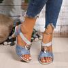 Size 36-43 Women's Summer Footwear High Heel Slip On Fish Mouth Shoes Metal Decor Comfortable Shoes for Women Zapatos De Mujer