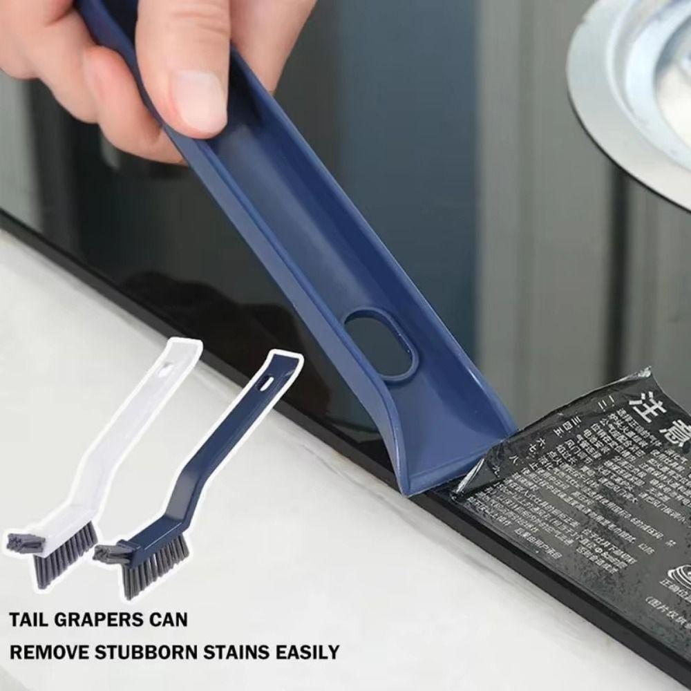 3 in1 Long Handled Gap Brush Hard Bristled Corner Brush Effective Cleaning Brush  Window Grooves