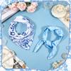 8 Pack Head Scarf Bachelorette Bandana 27X27" Blue White Satin Silk Square Headwear Bridal Headband Handkerchief Bach Part