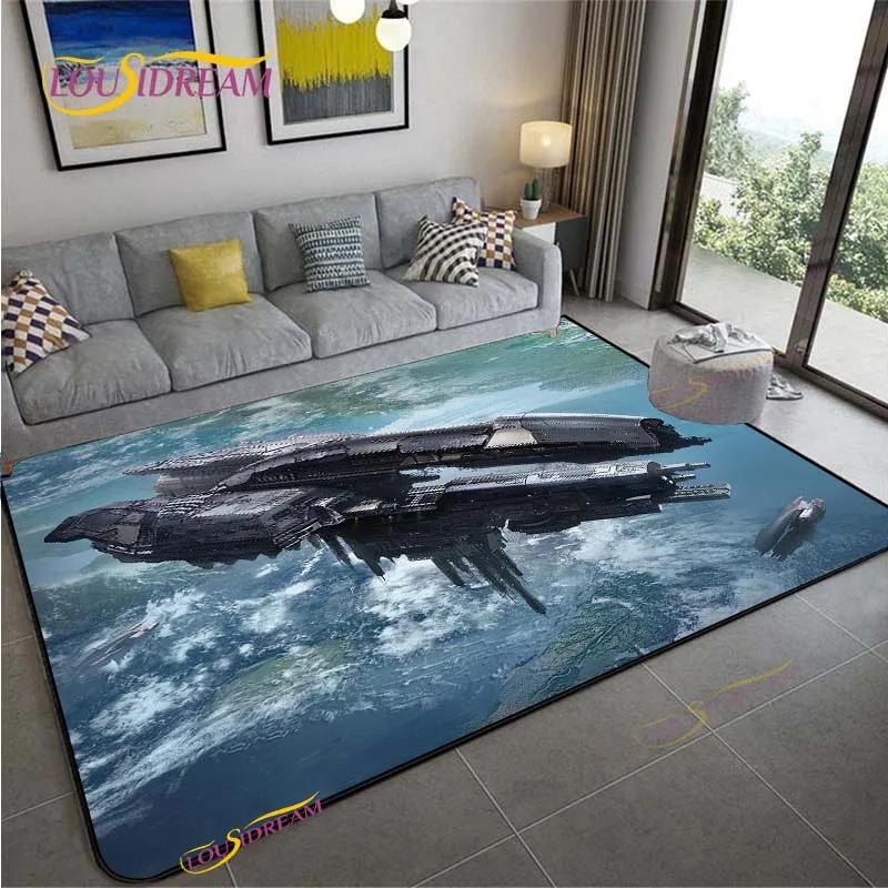 3D Ковер Космическая Станция для Гостиной Спальни Стола Кинотеатра Кухонный Дверной Детский Нескользящий Коврик для Пола Альфомбра Подарок на День рождения