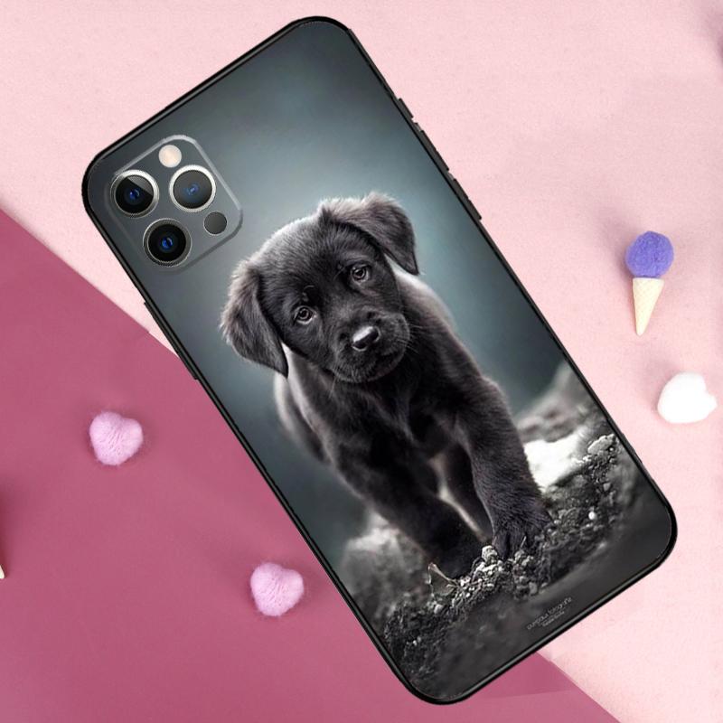Черный Лабрадор Собака Чехол для Телефона Для iPhone 11 12 13 14 15 Pro Max Mini 14 15 Plus X XR XS Max 7 8 SE 2020 Чехол