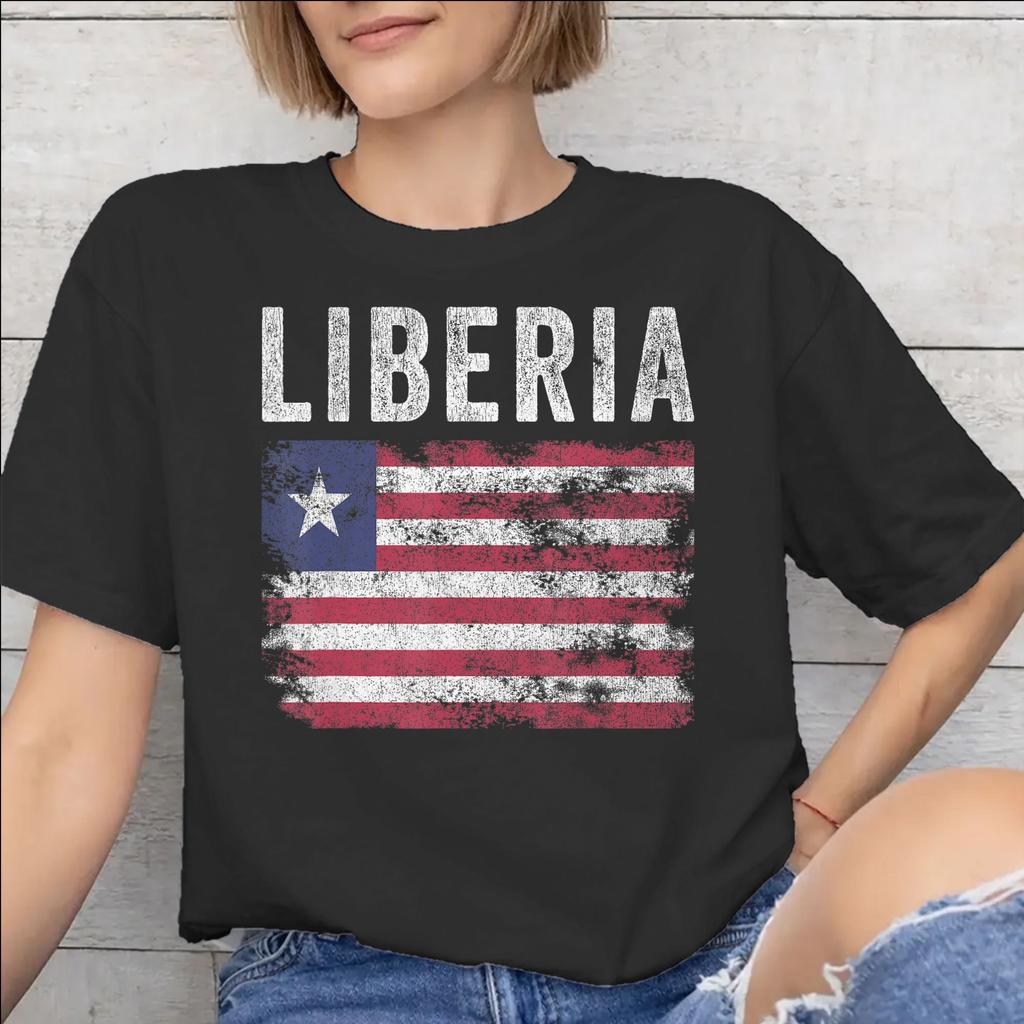 Men Women Liberia Independence Day T Shirt Cotton Graphic Printing TShirt Clothing Outfits