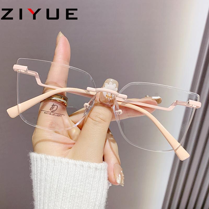 Женские очки премиум-класса с золотой безободковой оправой: Макияж без макияжа, Креативное украшение, Интернет-стиль