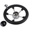 Marine Hardware Boat Accessories Stainless Steel 5 Spoke Steering Wheel with Black Foam Grip for Yacht