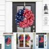 Handcrafted Memorial Day Wreath Front Door Wall Home Decor Rose Americana Wreath Patriotic Wreath Indoors Outdoors Festival Garland Decoration