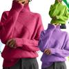 Women Turtleneck Sweater Long Sleeve High Neck Winter  Warm Sweaters Knitted Loose Women Fashion Pullover Sweater Jumper