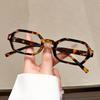 New polygonal fashionable anti-blue glasses frame, European and American simple and versatile retro geometric rivet flat mirror