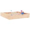 Square Sandpit with Seats Solid Pine Wood