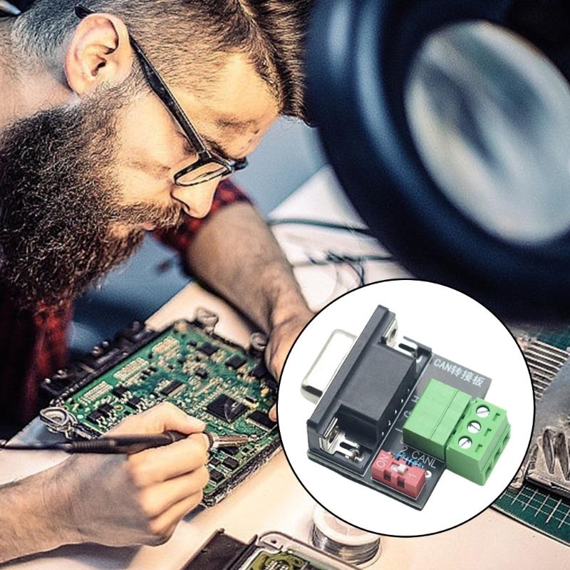 CAN Bus Adapters Board Integrated 120Ohm Resistors DB9 Female Port USB PCAN Communication Support