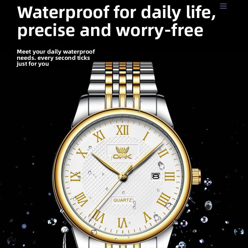 OPK Мужские часы Настоящие Высококлассные Деловые Мужские Кварцевые Часы Мужские Часы Круглые Парные Часы Мужские