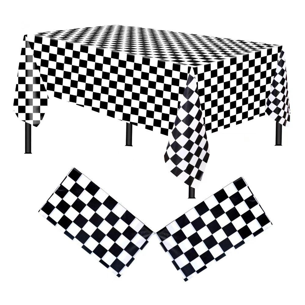 Rectangular Table Cover Black and White Table Decorative Cloth Birthday Party