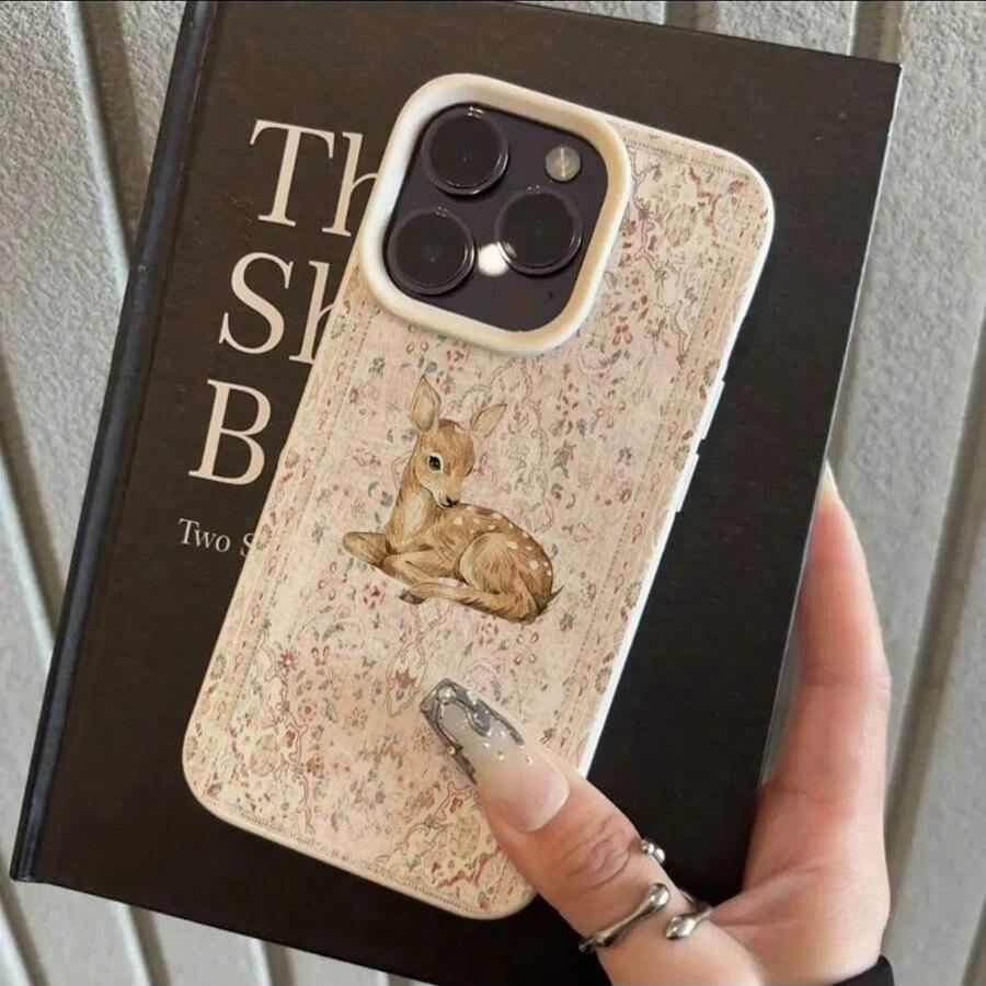 Винтажный чехол для телефона с узором из оленей Чехол для телефона для iPhone 17 Pro Чехлы iPhone 16 Pro Max 15 14 13 12 11 XS XR X 16E Air 16Plus Чехол