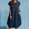 Women's Spring Summer Loose Casual Solid Color Pocket Dress