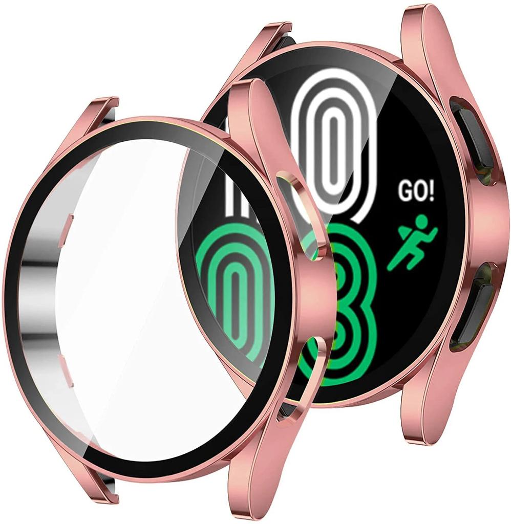 Стекло + чехол для Samsung Galaxy watch 5, 4, 40 мм, 44 мм, аксессуары для ПК, универсальный защитный бампер, защита от падения, watch5, watch4, Защитная пленка для экрана
