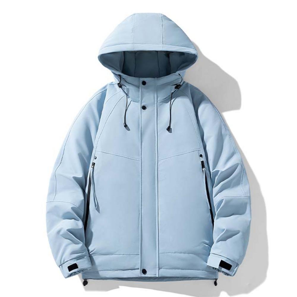 Новая уличная ветрозащитная и теплая утолщенная зимняя одежда с капюшоном, однотонная куртка-спецовка, пуховик