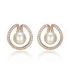 ELLE Jewelry 14K Circle Pearl Earrings (Gold Pin) ELGPEE114